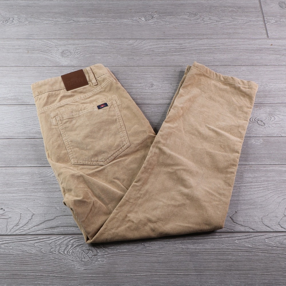Faherty Brand Pant Mens 33x27 Brown Corduroy Stretch 5-Pocket Chino